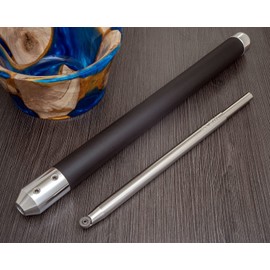 Simple Woodturning Tools Acrylic/Resin Simple Turning & Hollowing Carbide Tool for Acrylic/Resin/Hybrid Projects on a Wood Lathe - USA Made, Stainless Steel, 12" Long (with 17" Long Foam Grip Handle)