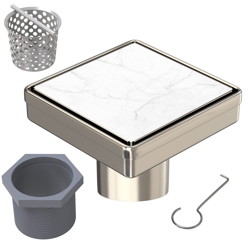 Hydroware Shower Drain - Stainless Steel Square Shape Shower Floor