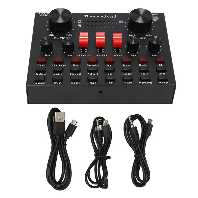 Bluetooth Live Sound Card 8 Modes Voice Changer Sound Mixer