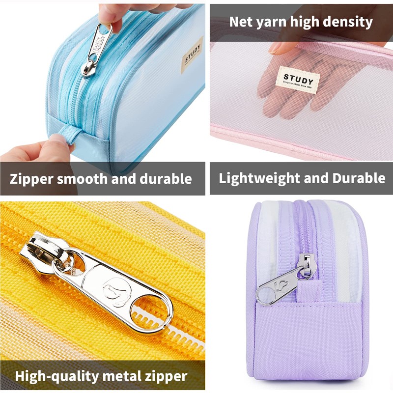 KALIDI Clear Pencil Case Large Pen Bag Stationery Pouch Cosmestic