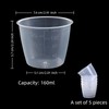 5-Pack 160ml Transparent Rice Measuring Cups | Clear ML/Cup Markings