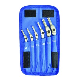 Set 6 Chrome Torx Hex Pro Wrenches T25-T50 with Pouch in Box