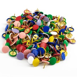 Pack of 300 Coloured Metal Decorative Drawing Pins Push Pins Round Colourful Thumbtacks for Decorative Nails, Home, School, Office, Wall Hangings, Pin Boards, World Map, Posters, Cork Wall, Drawing