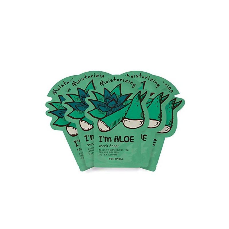 TONYMOLY - Mascarilla Facial Hidratante De Aloe Im Real 5pzas.
