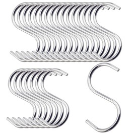 EQUIJUANCE 2.3inch Sturdy Stainless Steel S Hooks for Hanging,s Hooks for Hanging Plants,s Hooks for Hanging Heavy Duty,Suitable for Kitchen, Balcony, Bathroom, Outdoor and Other scenarios. (40)