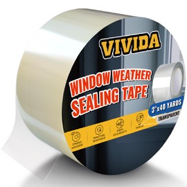 VIVIDA Transparent Window Weather Sealing Tape for Winter, 3 Inch x 120 FT (40 Yards) Window Insulation for Winter, Clear Weather Sealing Tape for Doors & AC Units, 1 Pack