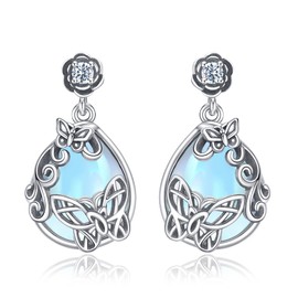 Butterfly Earrings 925 Sterling Silver Moonstone Butterfly Earrings Butterfly Jewellery Gift for Women, Sterling Silver, No Gemstone