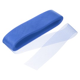 MECCANIXITY 25 Yards Stiff Horsehair Braid 2.4 Inch Wide for Polyester Boning Sewing Wedding Dress Dance Formal Dress Accessories, Blue