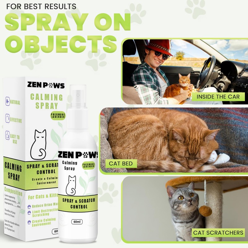 Zenpaws Cat Phermone Calming Spray - Quickly Relieve Stress -