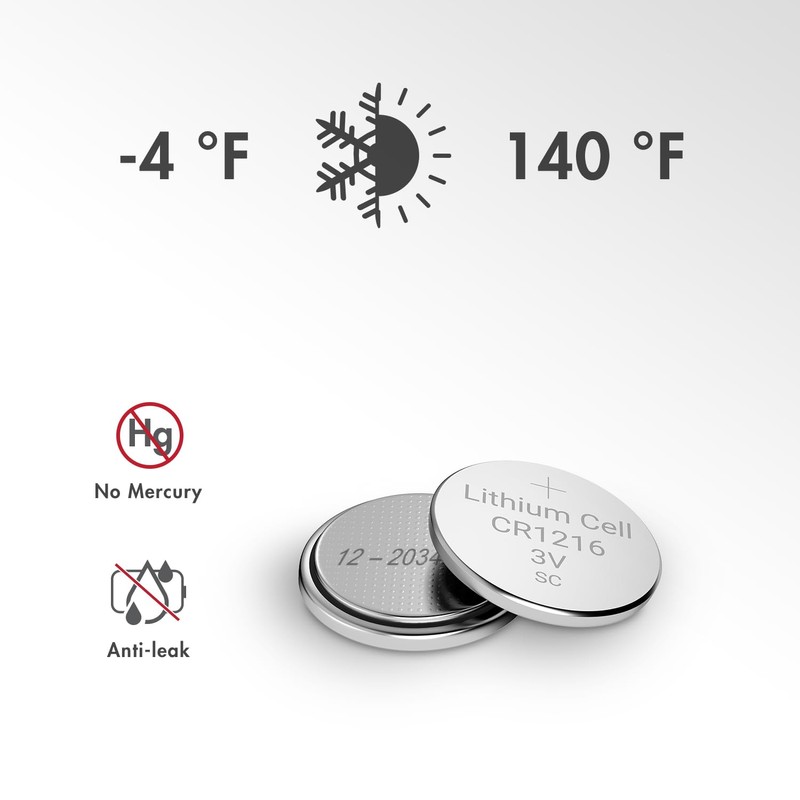 Tenergy CR1216 3V Lithium Button Cell Battery, for Watches, Mini
