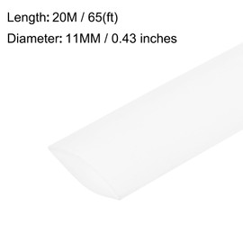sourcing map Heat Shrink Tubing, 11mm Dia 17mm Flat Width 2:1 Heat Shrink Wrap Cable Sleeve Heat Shrink Tube 20m White