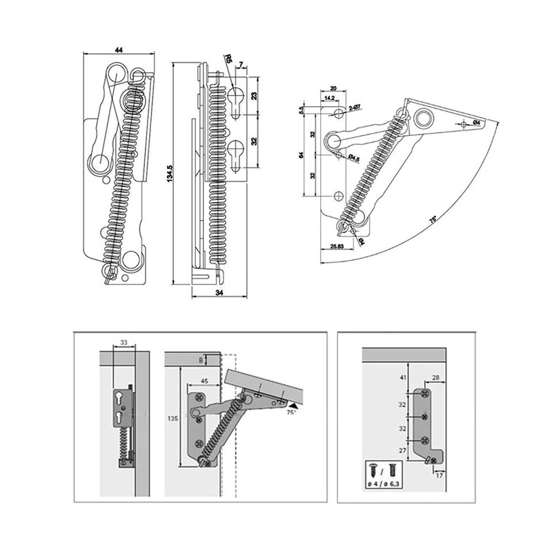 Yosoo Sliding Hinges Door Hinges Concealed Hinges Door Pivot Hinges