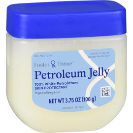 Foster & Thrive Petroleum Jelly Healing Skin Protectant, 3.75 oz Travel Size, Provides Dry Skin Relief, Protects Minor Cuts, Hypoallergenic-Dermatologist Recommended, Fragrance-Free, Locks in Moisture