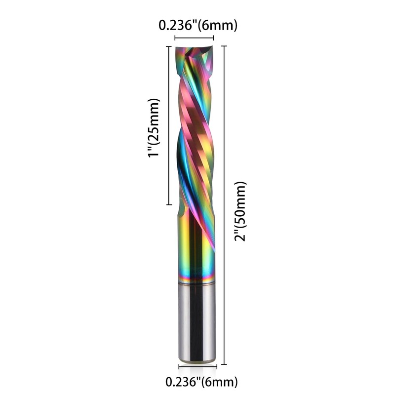 Trvoxviq Spiral Router Bits CNC End Mill, 6mm Shank Up