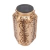 LED Solar Lantern Waterproof Hanging Metal Lamps Small Hexagonal Lantern