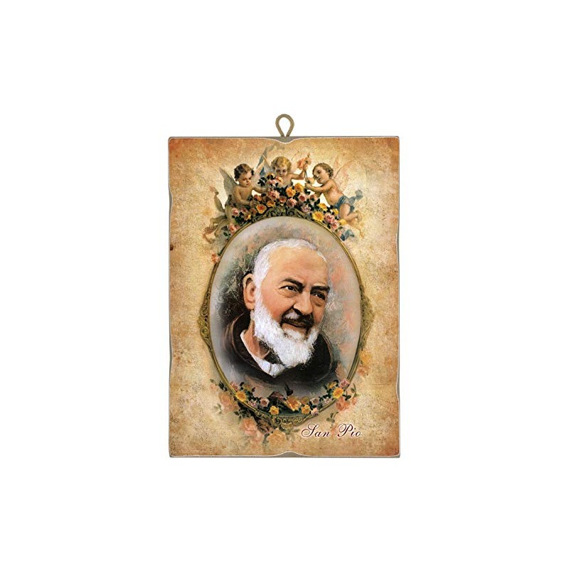 Padre Pio St. Pio Vintage Wooden Picture Gift