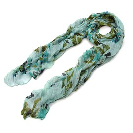 TrendsBlue Elegant Abstract Cherry Blossom Sakura Floral Scarf Wrap, Green