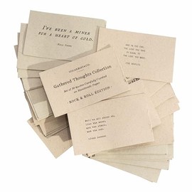 Sugarboo 50 Gathered Thoughts Collection of Rock n’ Roll Edition - Iconic Quotes on Handmade Paper - 3 x 6 inch Card Size