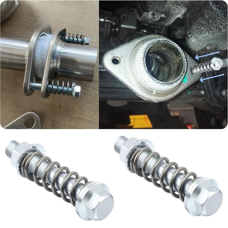 ZENWORYS 2PCS Car Exhaust Manifold Bolts,M10x1.5mm Exhaust Bolts and Nuts