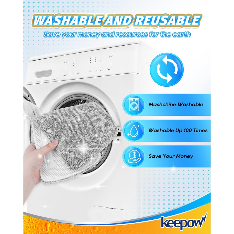 KEEPOW Steam Mop Pads Compatible with Mxnsewr Steam Mop, Compatible