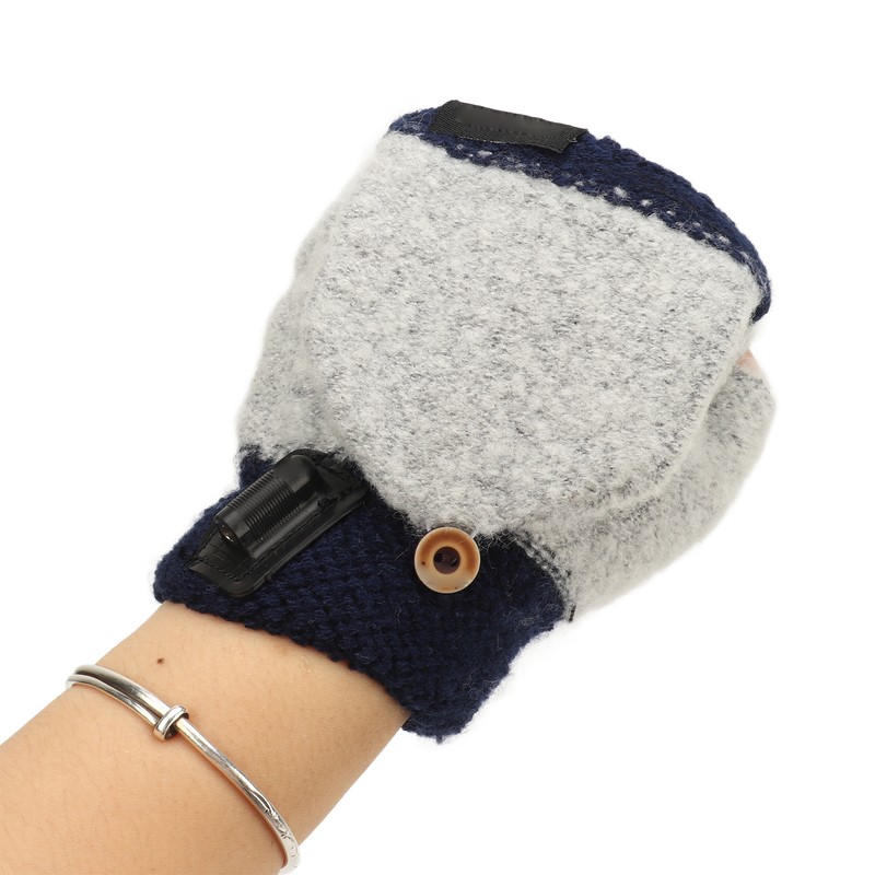 1Pair USB Heated Gloves Adjustable Temperature Electric Heated Gloves for