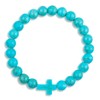 Cross Bracelet- Gemstone Bracelet with Turquoise Beads and Cross Pendant,