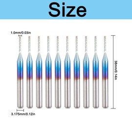 10Pcs Blue Tungsten Steel Engraving Machine, Rotary Burr Router Bits for DIY Woodworking, Carving, Metal Polishing, Engraving, Drilling, 1.0mm
