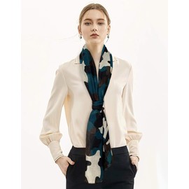 DAMILY Men's Camouflage Print Large Cotton Scarf Women's Beautiful Scarves and Scarves, Teal + Brown