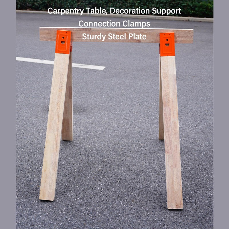 Pack of 2 Hollowed Design Sawhorse Brackets, 25° Adjustable Opening