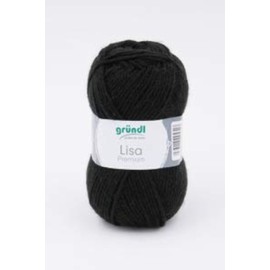 Gründl Pack of 5 Lisa Premium Wool Plain 50 g 100% Polyacrylic Craft Yarn Knitting Yarn Handmade Wool (26 Black)