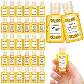 Gejoy 48 Pack Baby Shower Hand Sanitizer Bulk Little Cutie Mini Hand Sanitizer Travel Size Thank You Gifts for Guests Orange Baby Shower Party Favors Gifts
