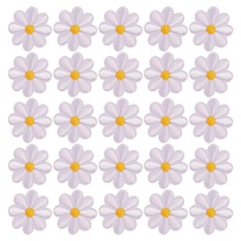 25 Pieces Daisy Flower Patches Gorgeous Embroidered Applique Daisy Patches Iron on Patches for Jackets Jeans Garments Sewing Patches DIY Decoration