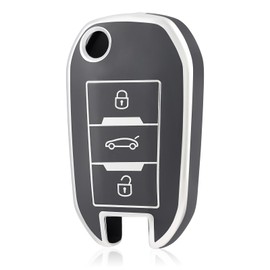 OFF WE GO Car Key Case Key Shell Cover for Peugeot 208 301 307 308 407 508 2008 3008 5008 Citroen C2 C3 C4 C5 C6 C4L C5 DS6 Opel Key Cover, Grey Silver