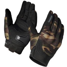 Harssidanzar SM060EU Men's Motorcycling Gloves with Touchscreen Breathable Mesh Features for Motocross Dirt Bike and Racing SM060EU, Camouflage Green, Size XL