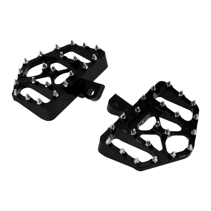 HDBUBALUS Black MX Style Foot Pegs Floorboard For Harley Softail