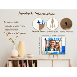 Iceland Picture Frame, Iceland Souvenirs Picture Frame,Travel Frame, Iceland Travel Gift For Newlyweds Couples Wife Girlfriends, Birthday Wedding Honeymoon Gifts, Photo Frame For Tabletop Decor C(09)