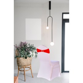 Elegant Event Essentials - 10 Pieces - Spandex Stretch Elastic with Round Buckle Slider Chair Cover Band, Sash Tie For Wedding, Party Chair Decor, Hotel, Christmas, Reception, Banquets - Red