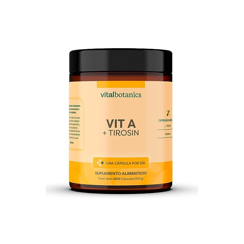 Vitamina Retinol Tirosina 200 Capsulas 500mg Más Meses Vitalbotanics Suplemento