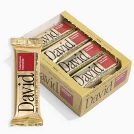 David High Protein Bars No Sugar - Sugar Free Protein Bars, Low Carb, Gluten Free - 28g of Protein, 150 Calories - David Bar On-The-Go Snack - Fudge Brownie Flavor, Pack of 12
