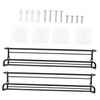 FELTECHELECTR 2Pcs Wall Mounted Kitchen Seasoning Storage Racks Stylish Black