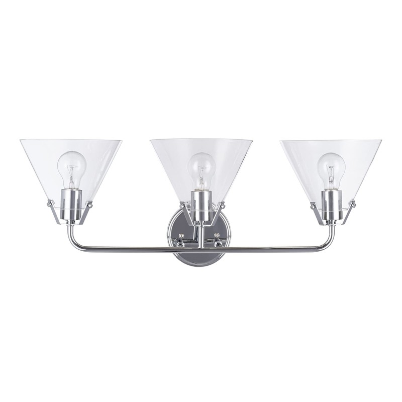Catalina Lighting 24004-000 Modern 3-Light Drum-Shade Vanity Light, 27", Chrome