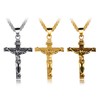 Rockyu Gold Cross Necklace for Men Stainless Steel 22 Inch