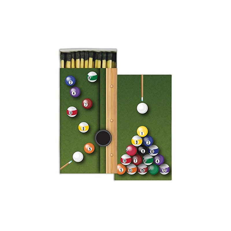 HomArt Large Decorative Billiards Candle and Fireplace Wood Matches