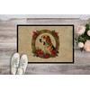 Caroline's Treasures DAC2303JMAT American Foxhound Christmas Flowers Doormat Front Door