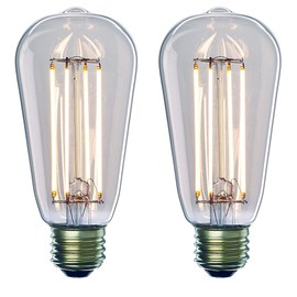 Bulbrite 776667 7W 2700K LED7ST18/27K/FIL/2 LED ST18 Light Bulb with Medium/Standard Base, Warm White (2 Pack)
