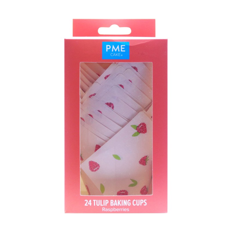 24 PME Tulip-Shaped Muffin Cases, Raspberry