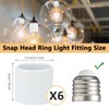 6 Pcs Black Light Socket Shade Rings, Metal Lamp Shade