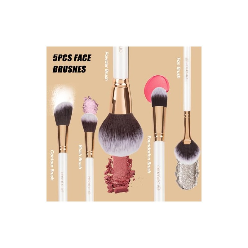 OMANIAC set de brochas para maquillaje Profesional (12 Piezas), Mangos