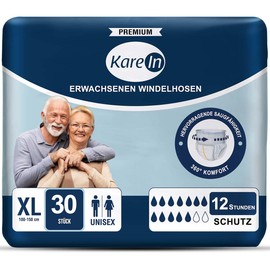 Incontinence Pants for Adults - 30 x Absorbent Nappy Pants for Men and Women - Discreet Leak Protection and Elastic Cuffs - Size XL (100-150 cm)