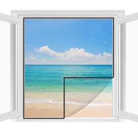 Cinkee Schaufenster-Zubeh?rFliegengitter Fenster 2-er Set 180 * 150cm | Zuschneidbar ohne Bohren Klebmontage | Insektenschutz Fenster Fliegenvorhang Moskitonetz, Wei?